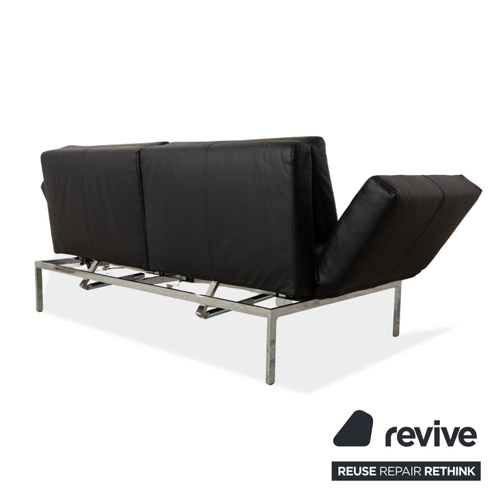 Brühl Roro Leder Zweisitzer Schwarz manuelle Funktion Sofa Couch Schlafsofa