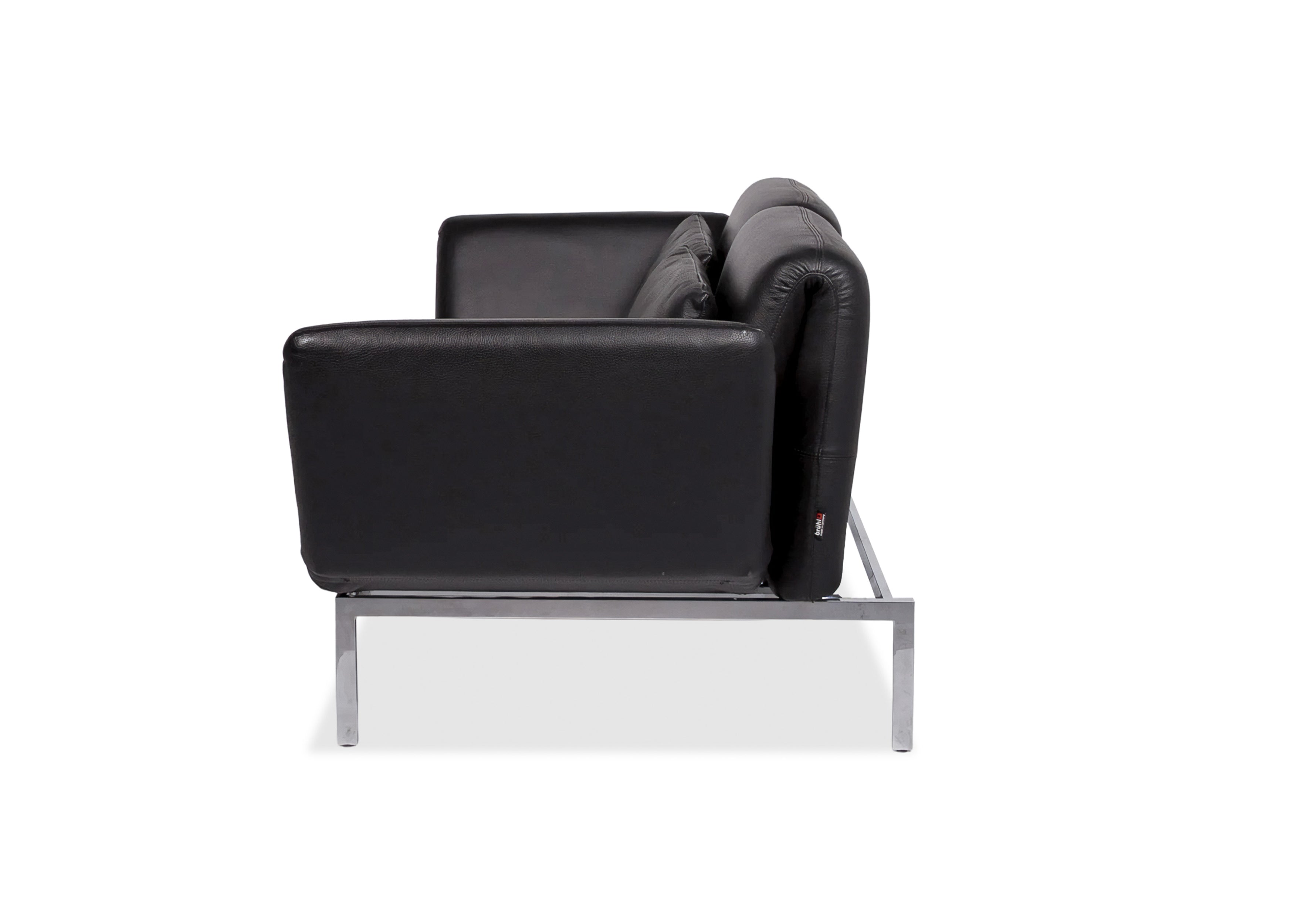 Brühl Roro Medium Leder Sofa Schwarz Zweisitzer Couch inkl. manuelle Funktion