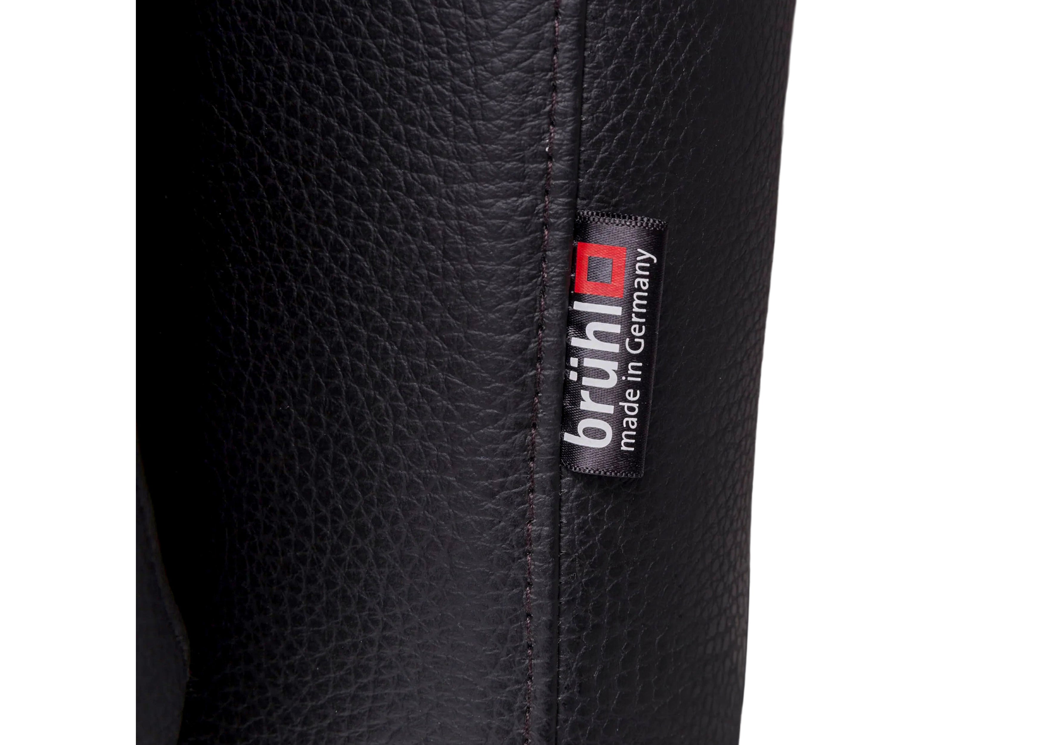 Brühl Roro Medium Leder Sofa Schwarz Zweisitzer Couch inkl. manuelle Funktion