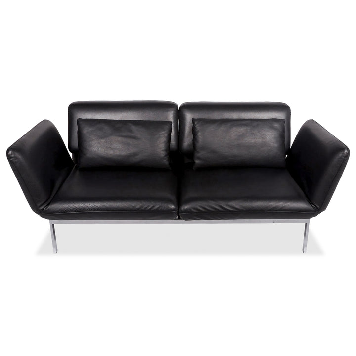 Brühl Roro Medium Leder Sofa Schwarz Zweisitzer Couch manuelle Funktion