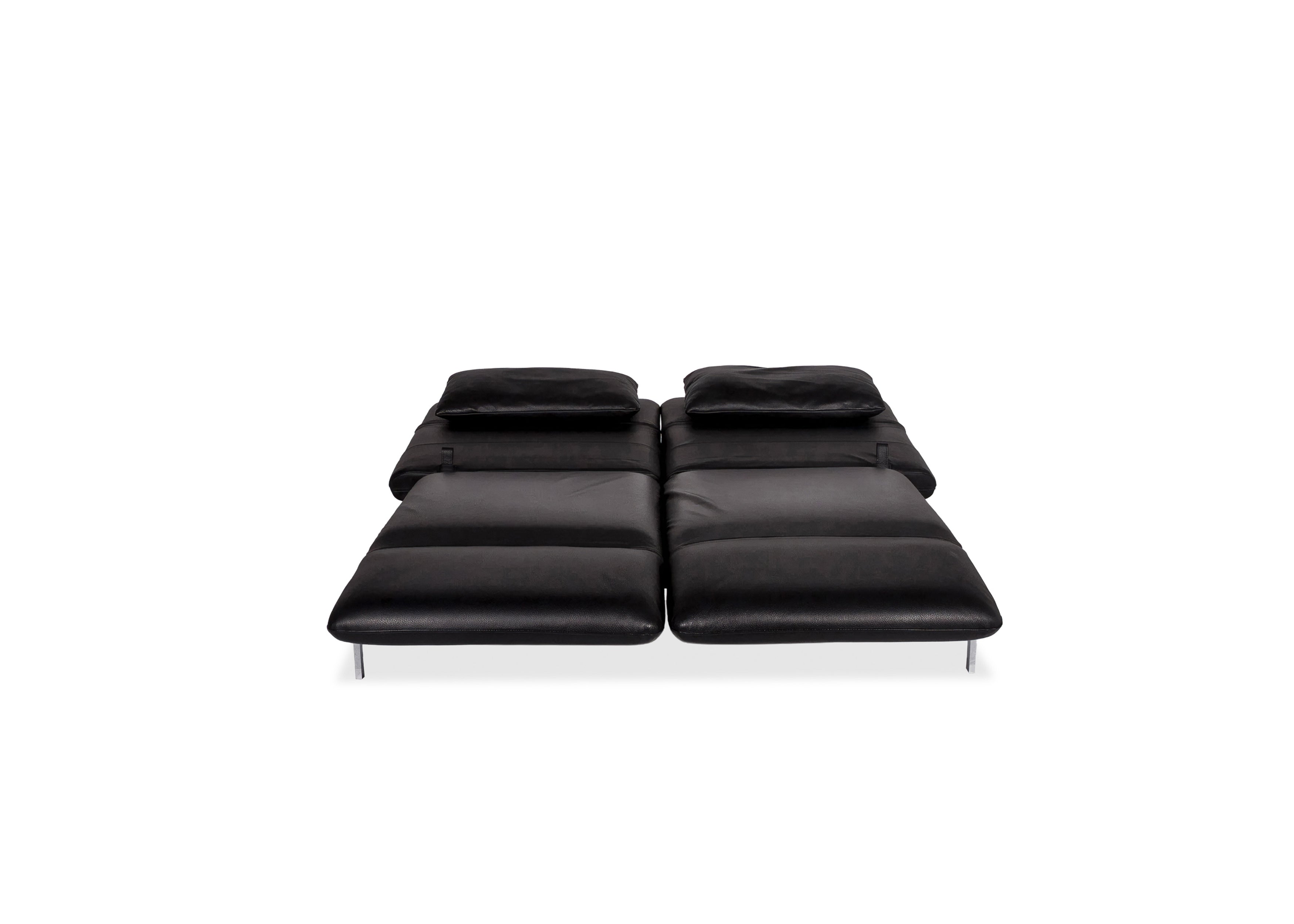 Brühl Roro Medium Leder Sofa Schwarz Zweisitzer Couch inkl. manuelle Funktion
