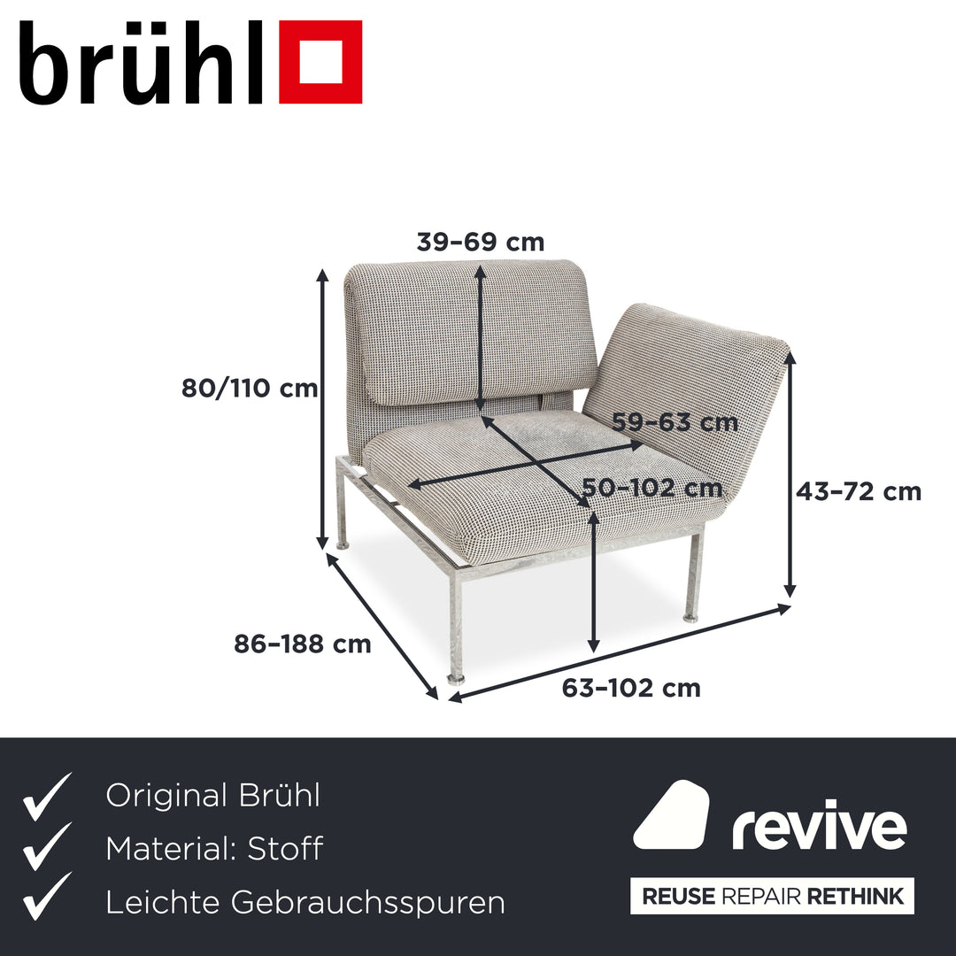 Brühl roro Stoff Sessel Creme Grau Beige manuelle Funktion
