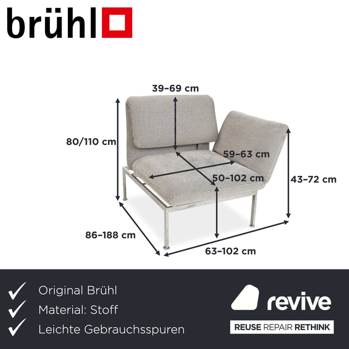 Brühl roro Stoff Sessel Creme Grau Beige manuelle Funktion