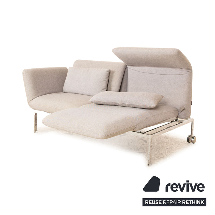 Brühl Roro Stoff Zweisitzer Grau manuelle Funktion Sofa Couch Schlaffunktion