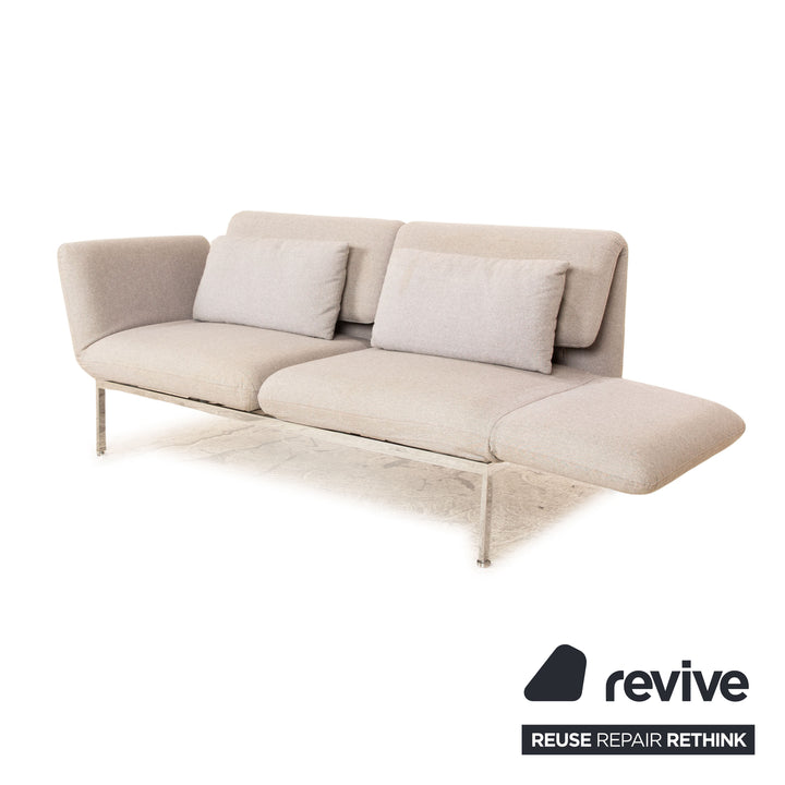 Brühl Roro Stoff Zweisitzer Grau manuelle Funktion Sofa Couch Schlaffunktion