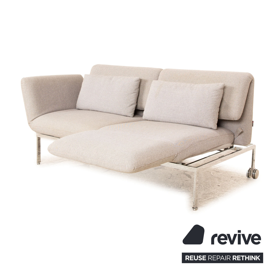 Brühl Roro Stoff Zweisitzer Grau manuelle Funktion Sofa Couch Schlaffunktion