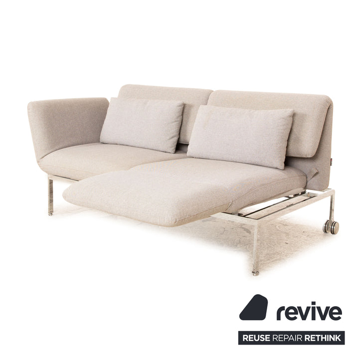 Brühl Roro Stoff Zweisitzer Grau manuelle Funktion Sofa Couch Schlaffunktion
