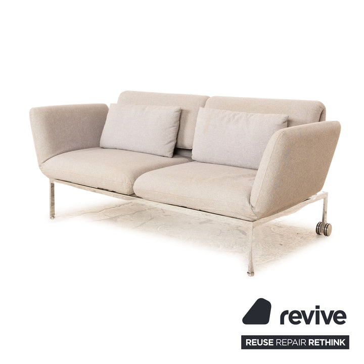 Brühl Roro Stoff Zweisitzer Grau manuelle Funktion Sofa Couch Schlaffunktion