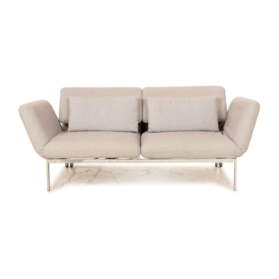 Brühl Roro Stoff Zweisitzer Grau manuelle Funktion Sofa Couch Schlaffunktion