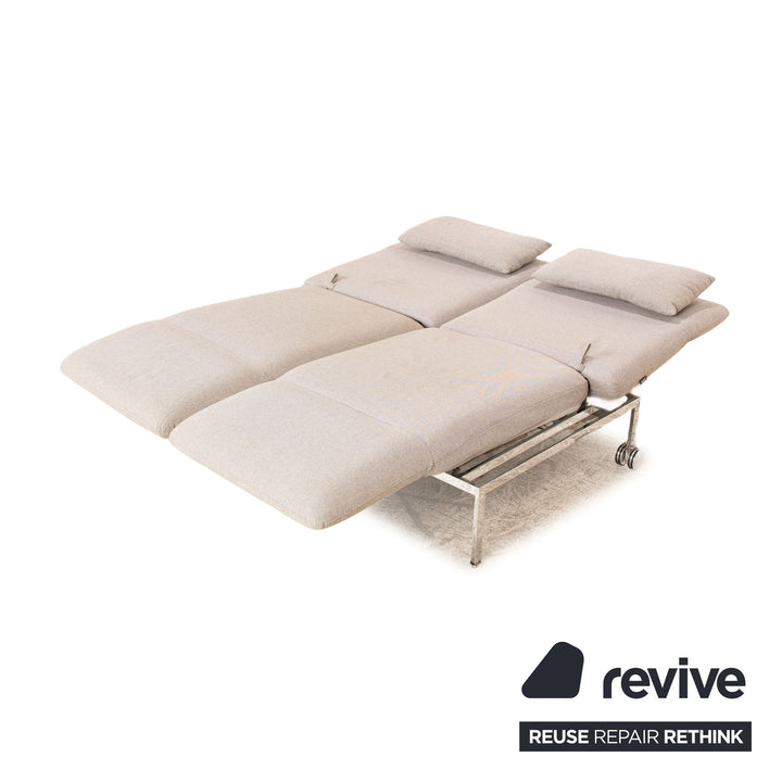 Brühl Roro Stoff Zweisitzer Grau manuelle Funktion Sofa Couch Schlaffunktion