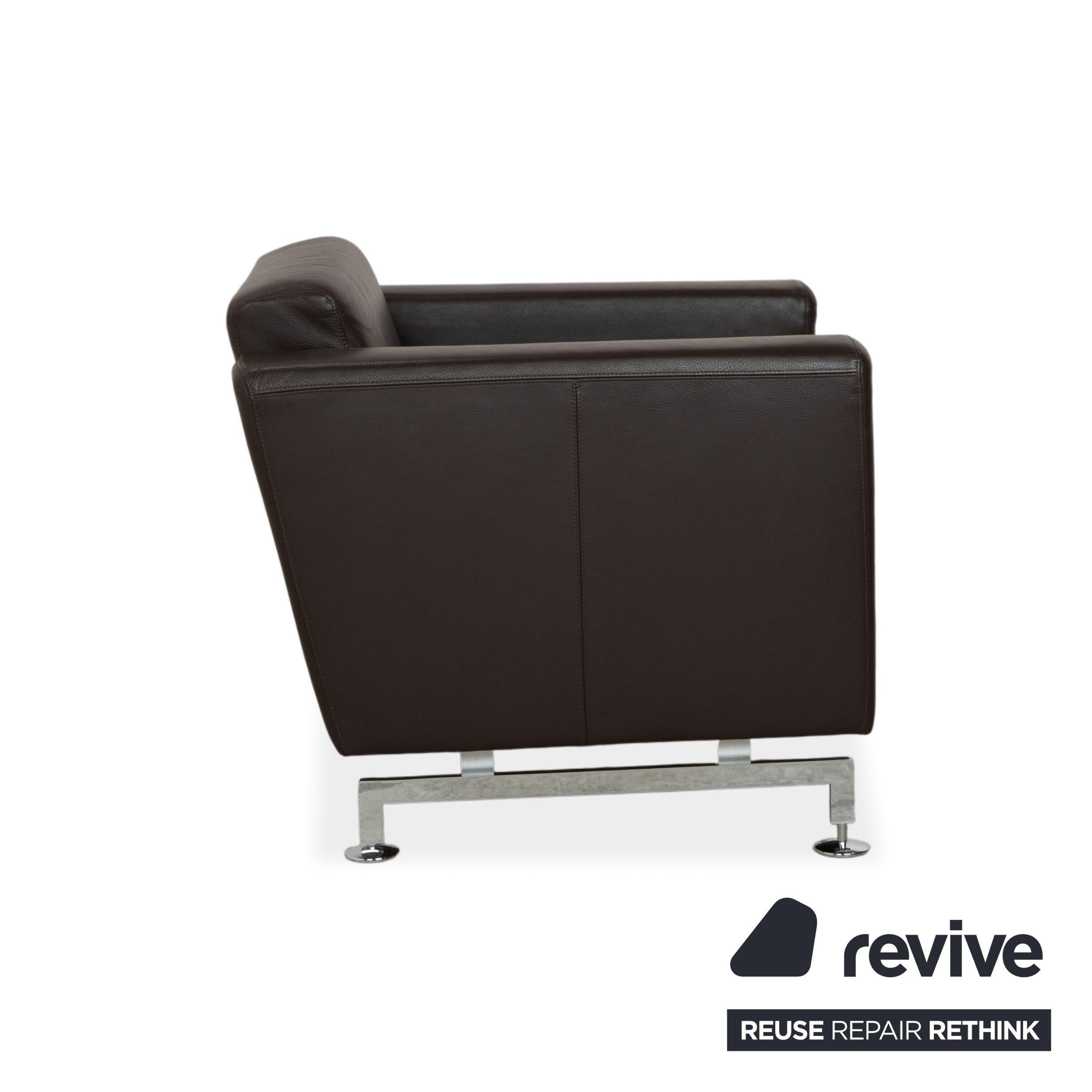 Fauteuil en cuir Brühl Serge, marron