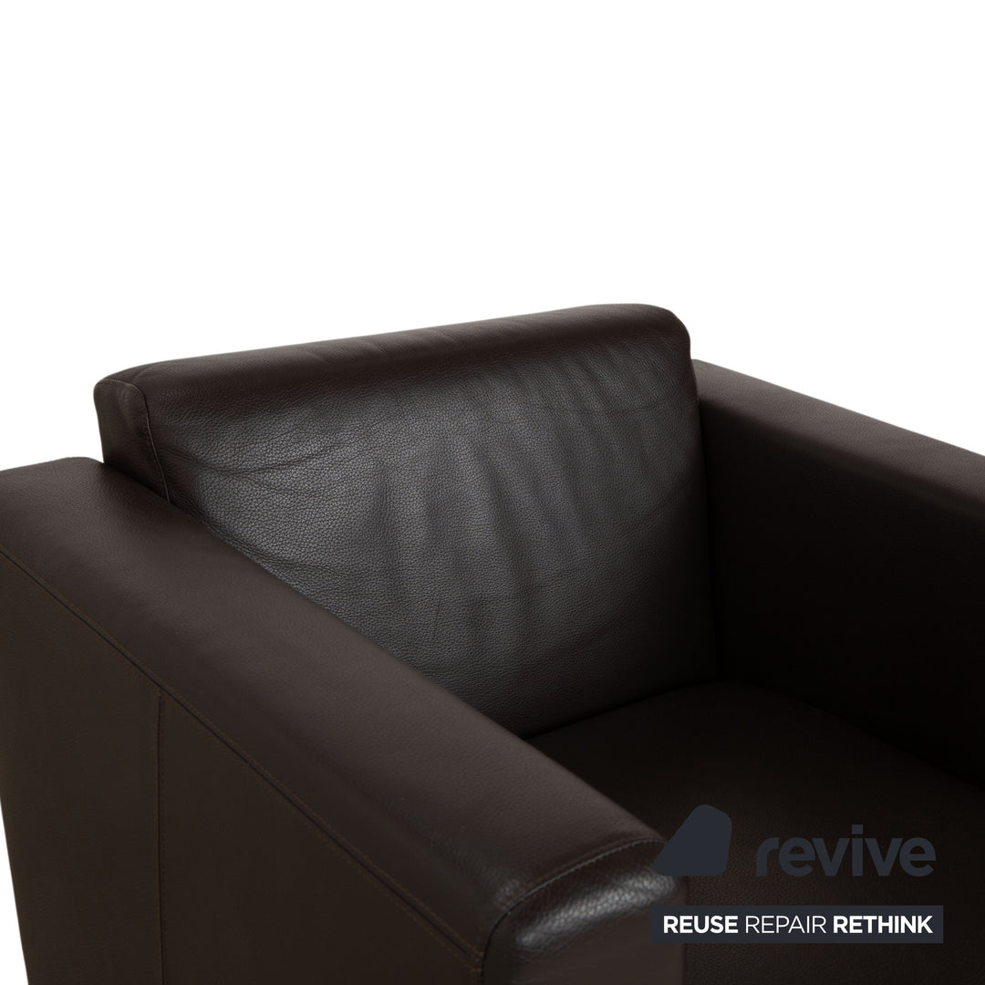 Brühl Serge leather armchair, brown