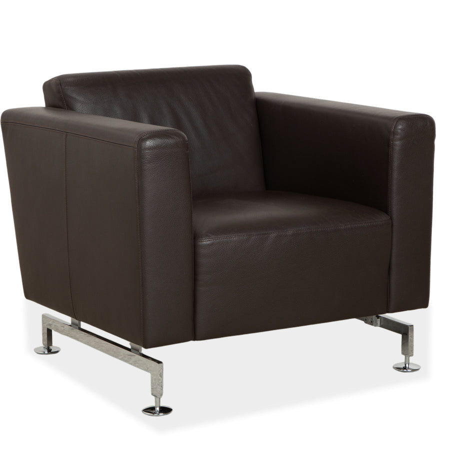 Fauteuil en cuir Brühl Serge, marron