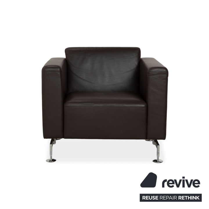 Brühl Serge leather armchair, brown