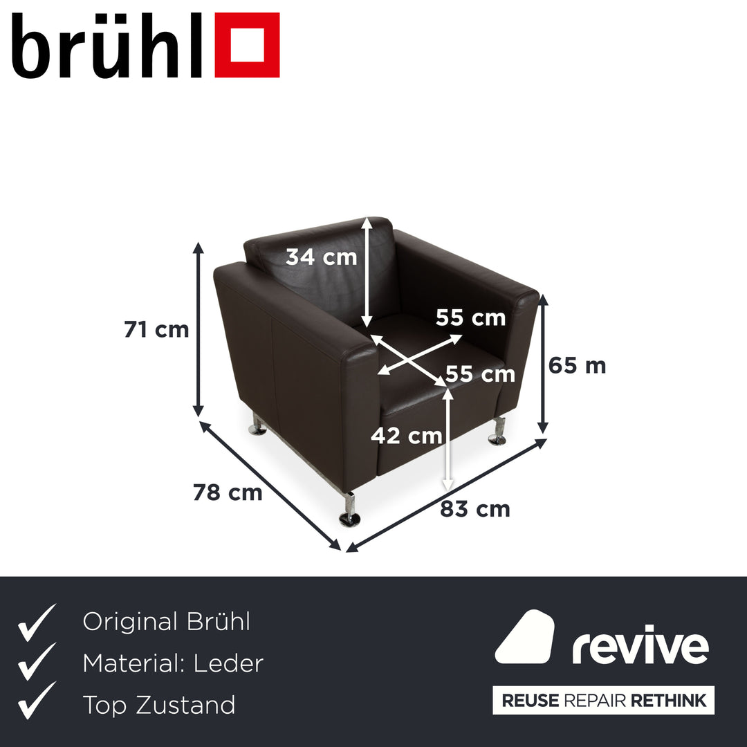 Brühl Serge leather armchair, brown