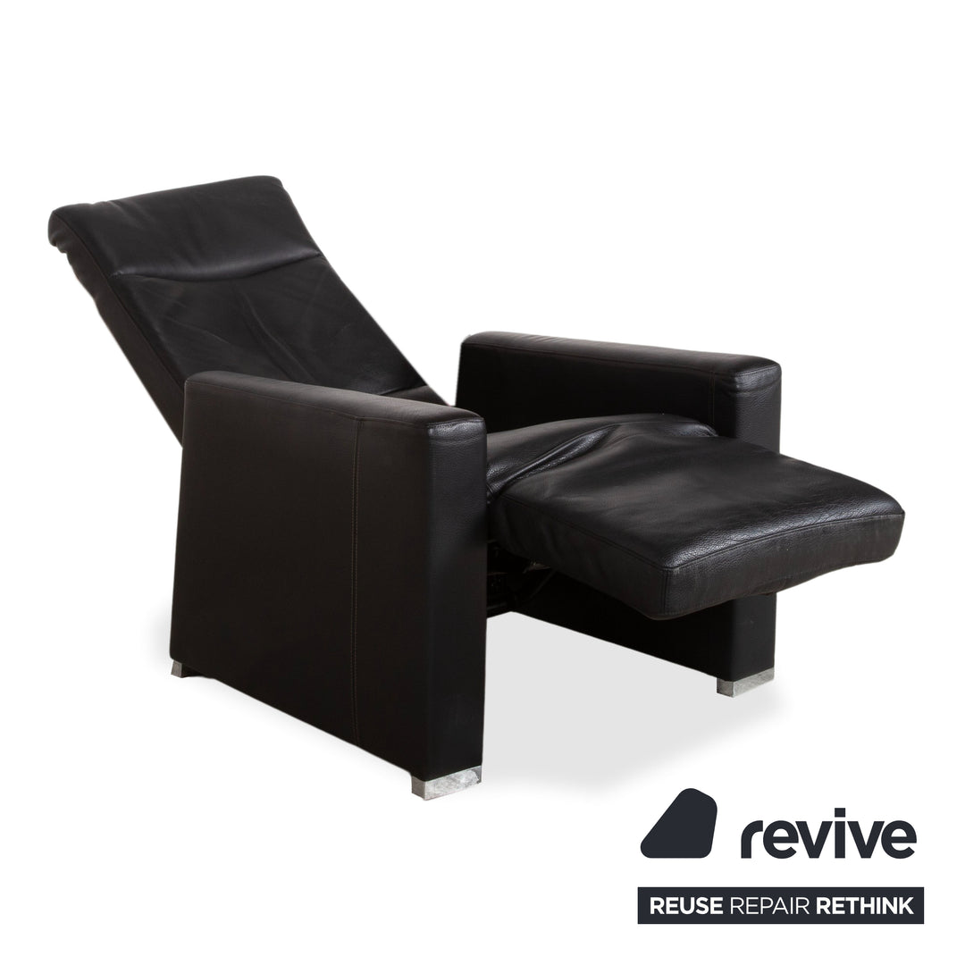 Brühl Shane Leder Sessel Schwarz manuelle Funktion Relaxfunktion
