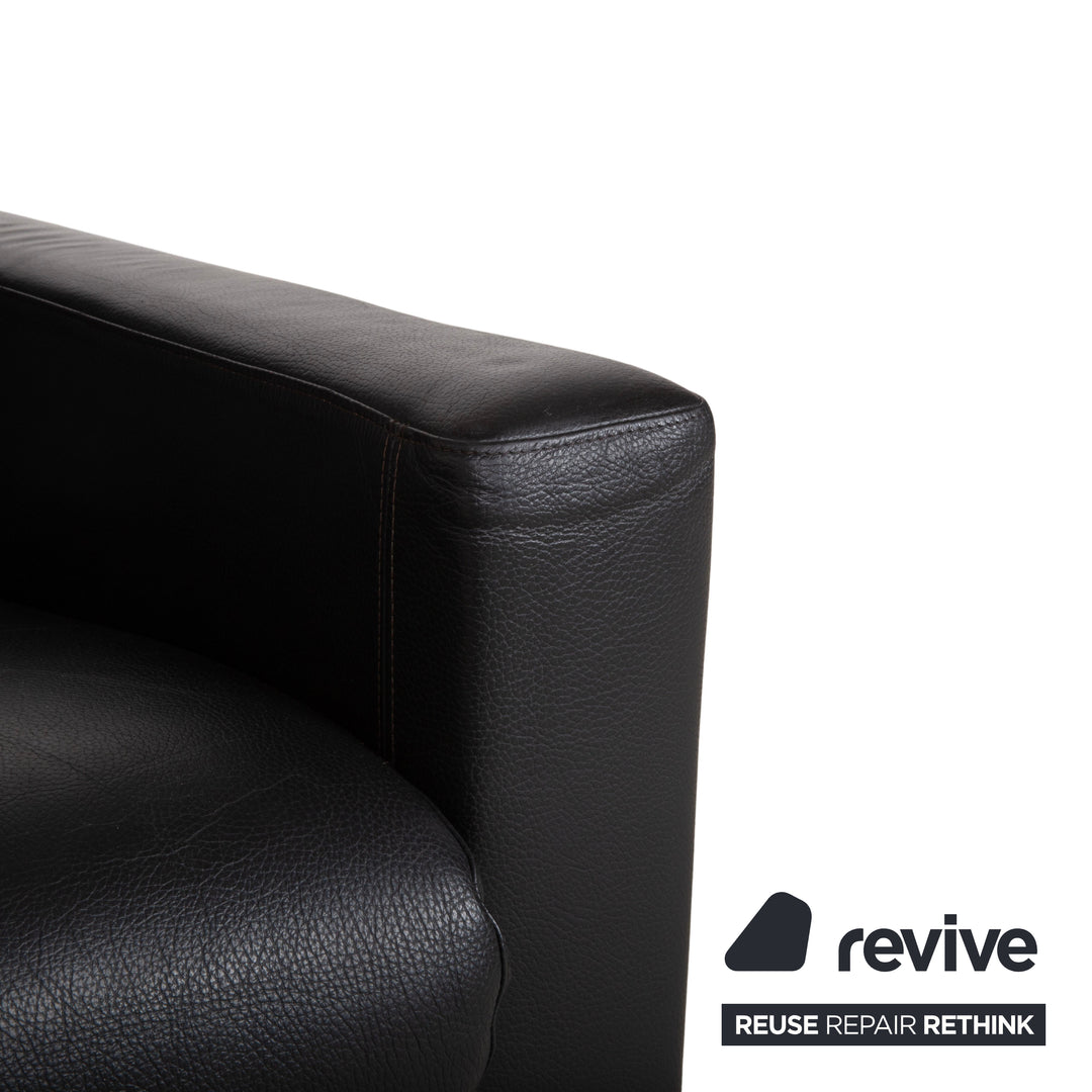 Brühl Shane Leather Armchair Black manual function relax function