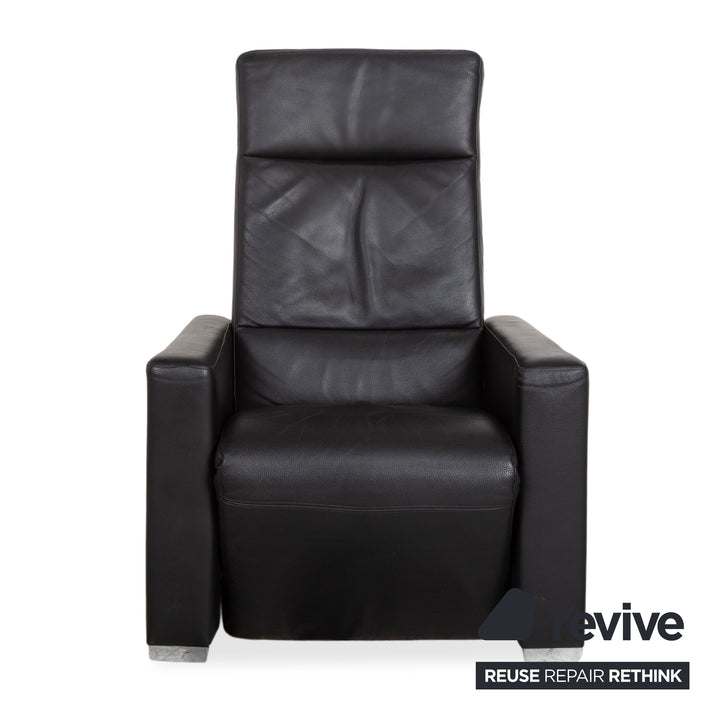 Brühl Shane Leather Armchair Black manual function relax function