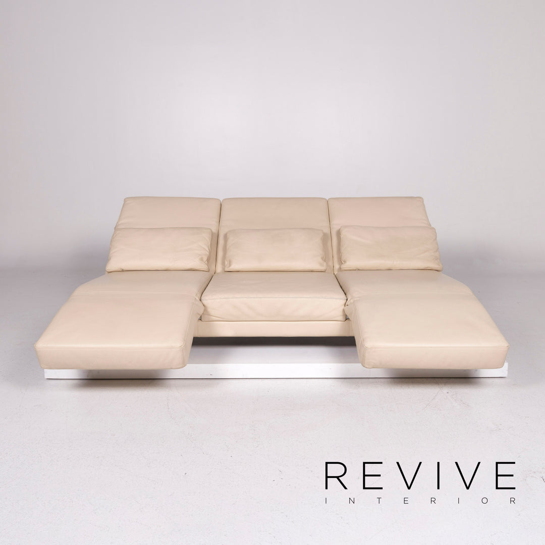 Brühl Moule Leder Sofa Beige Dreisitzer Relaxfunktion Funktion Couch #11683