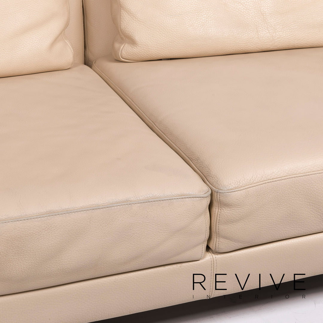 Brühl Moule Leder Sofa Beige Dreisitzer Relaxfunktion Funktion Couch #11683