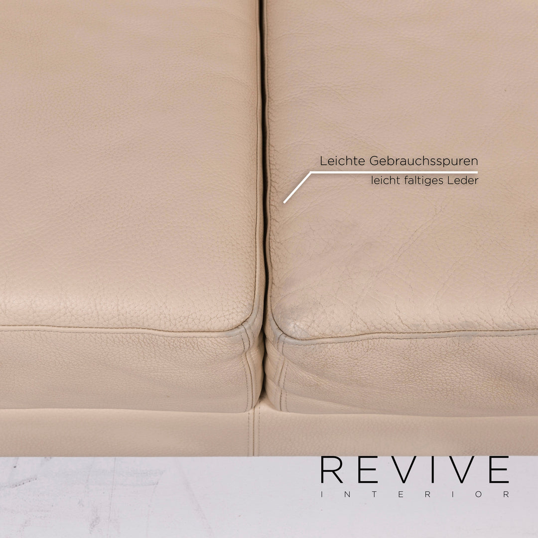 Brühl Moule Leder Sofa Beige Dreisitzer Relaxfunktion Funktion Couch #11683
