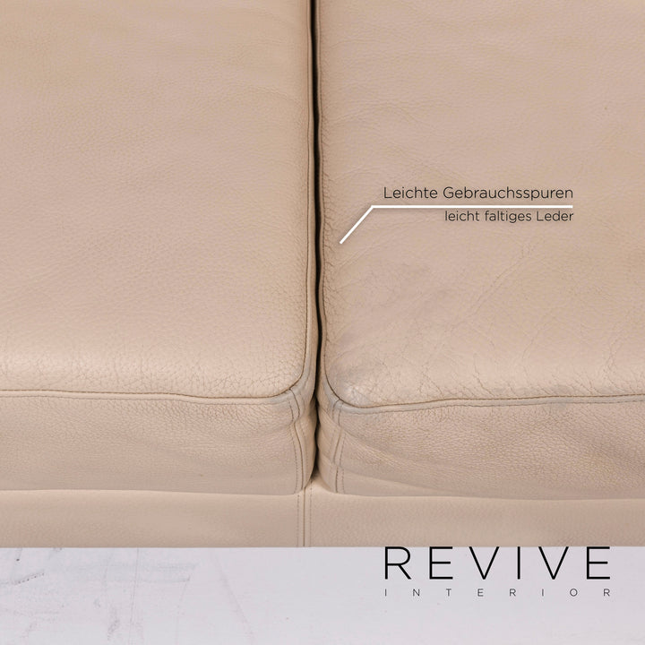 Brühl Moule Leder Sofa Beige Dreisitzer Relaxfunktion Funktion Couch #11683