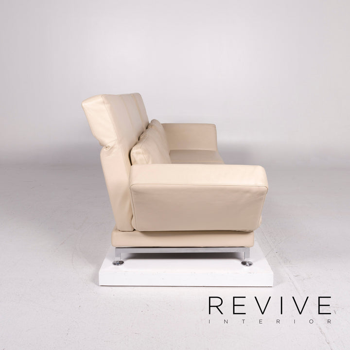 Brühl Moule Leder Sofa Beige Dreisitzer Relaxfunktion Funktion Couch #11683