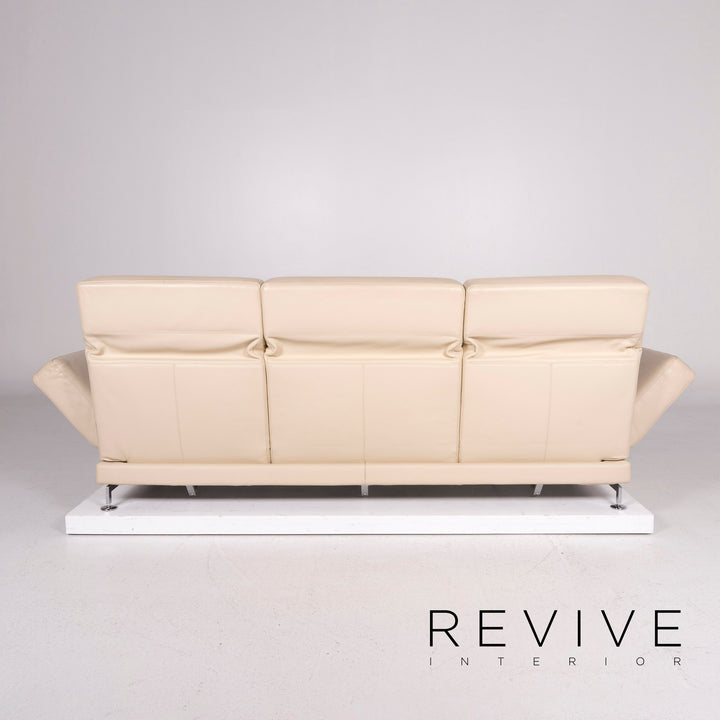Brühl Moule Leder Sofa Beige Dreisitzer Relaxfunktion Funktion Couch #11683