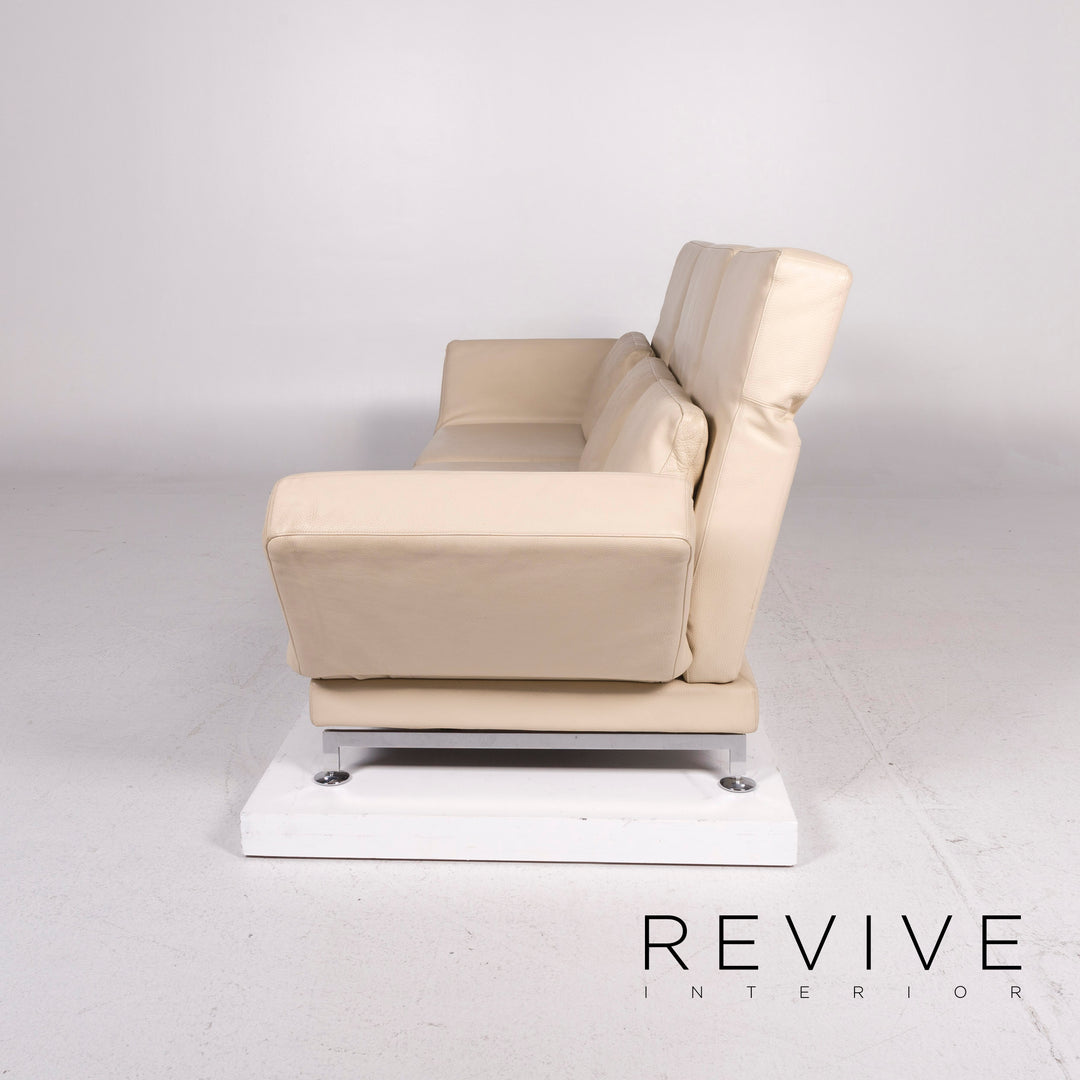 Brühl Moule Leder Sofa Beige Dreisitzer Relaxfunktion Funktion Couch #11683