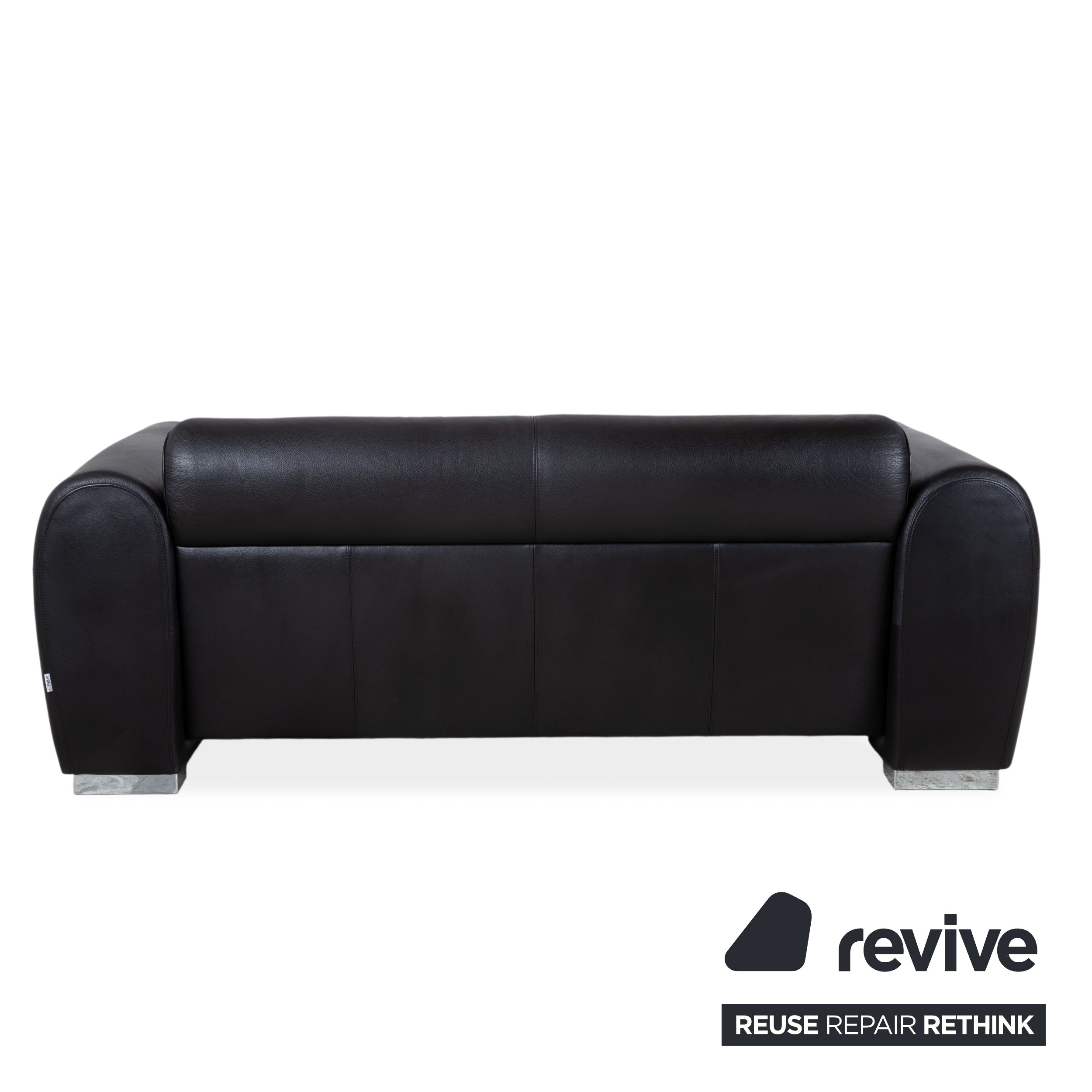 Brühl SUMO Leather Two-Seater Black Sofa Couch