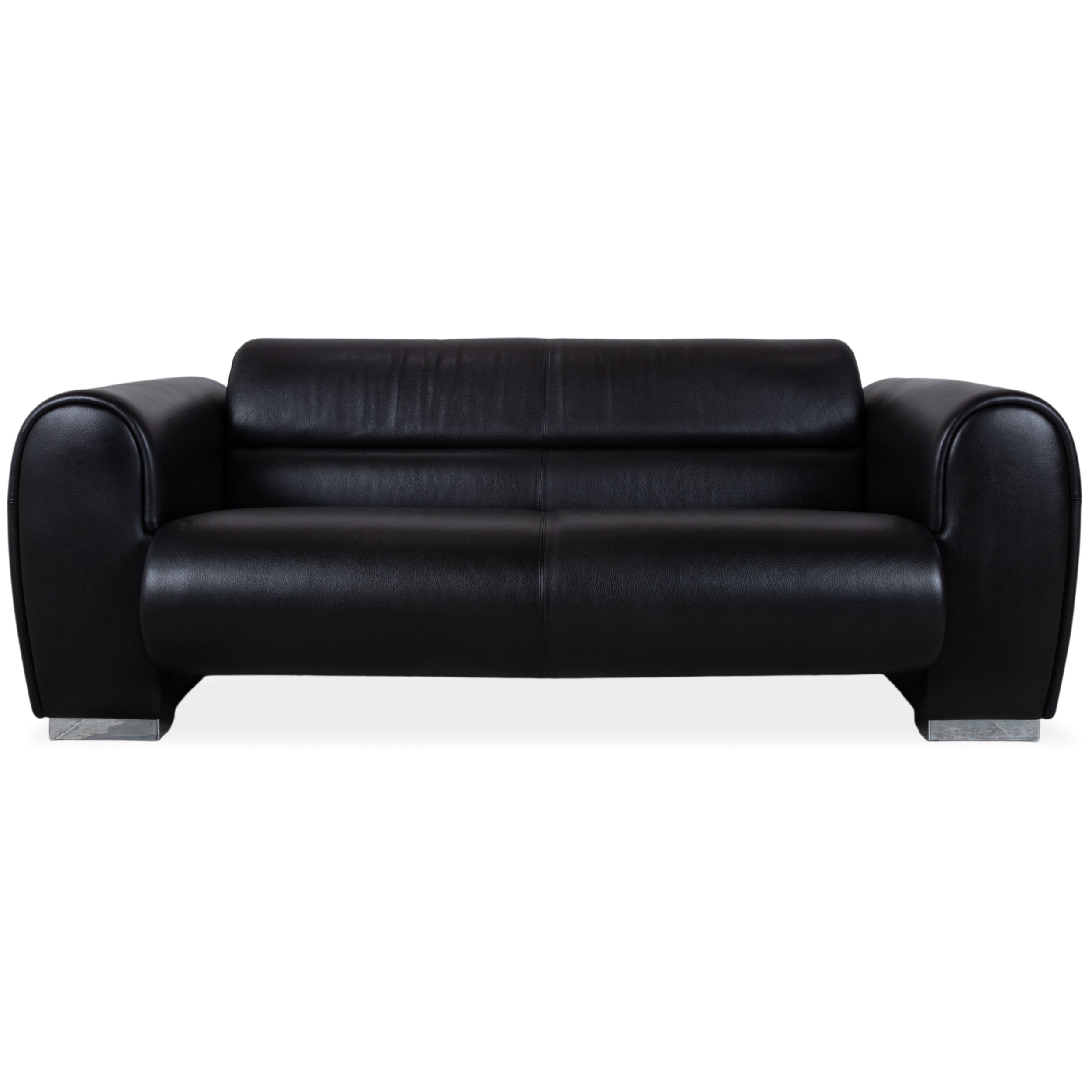 Brühl SUMO Leather Two-Seater Black Sofa Couch
