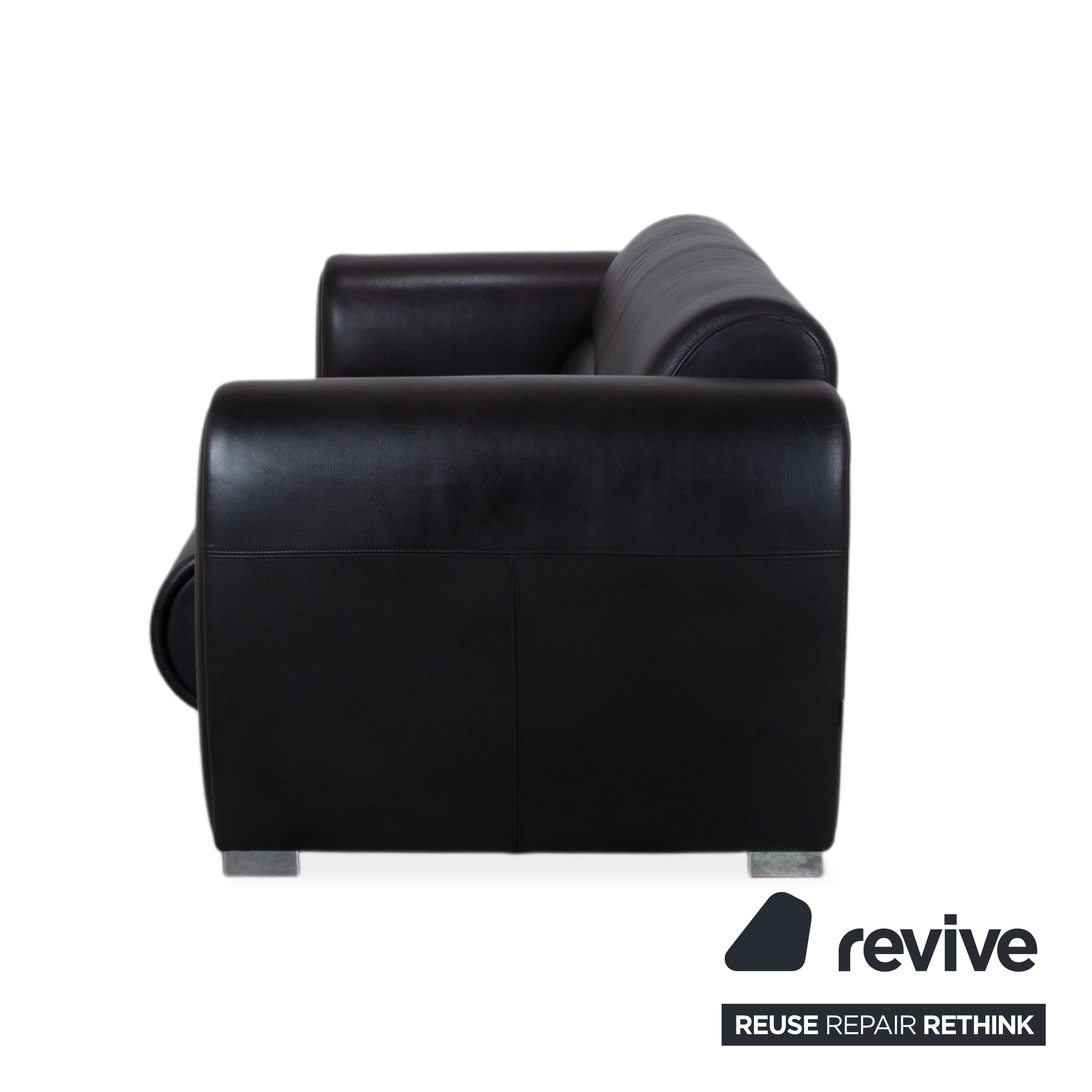 Brühl SUMO Leather Two-Seater Black Sofa Couch