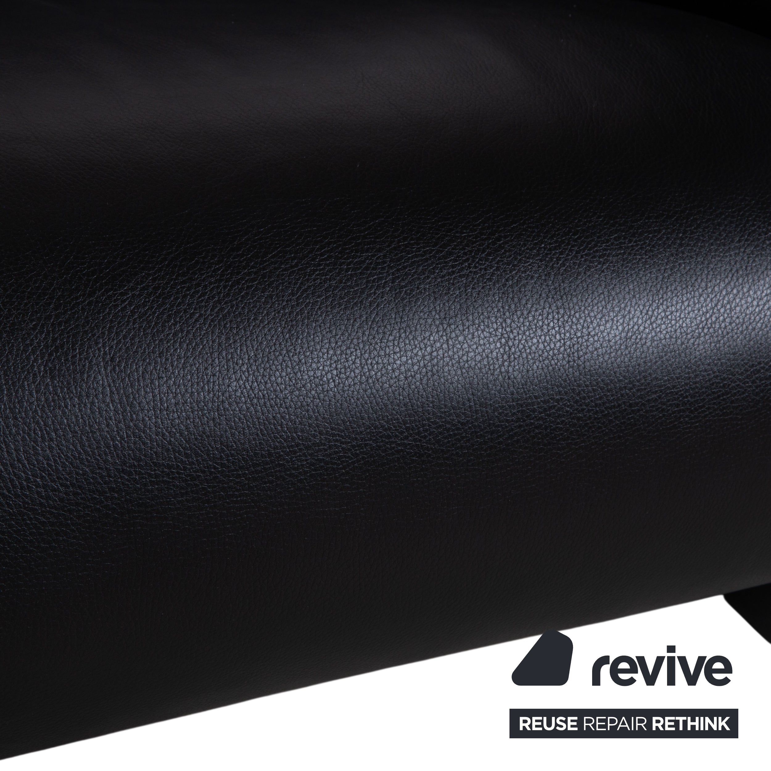 Brühl SUMO Leather Two-Seater Black Sofa Couch