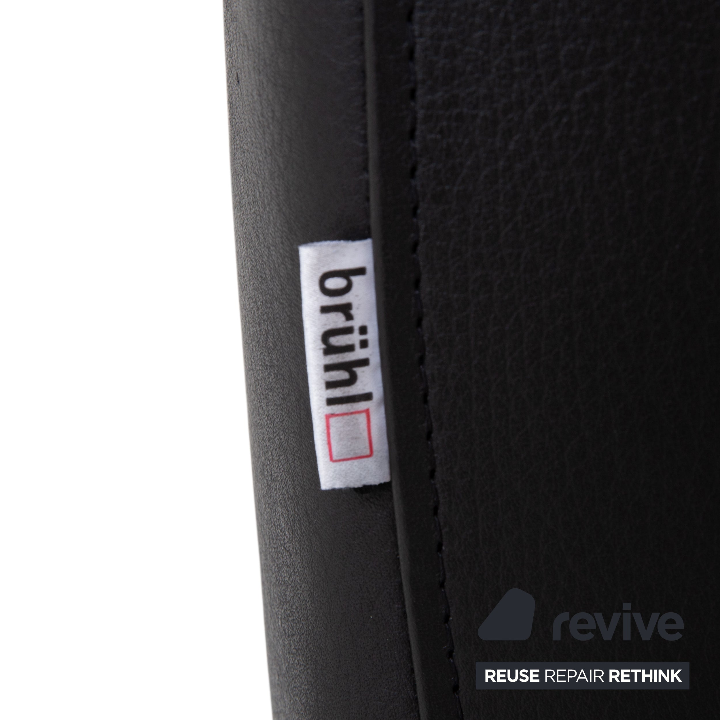 Brühl SUMO Leather Two-Seater Black Sofa Couch