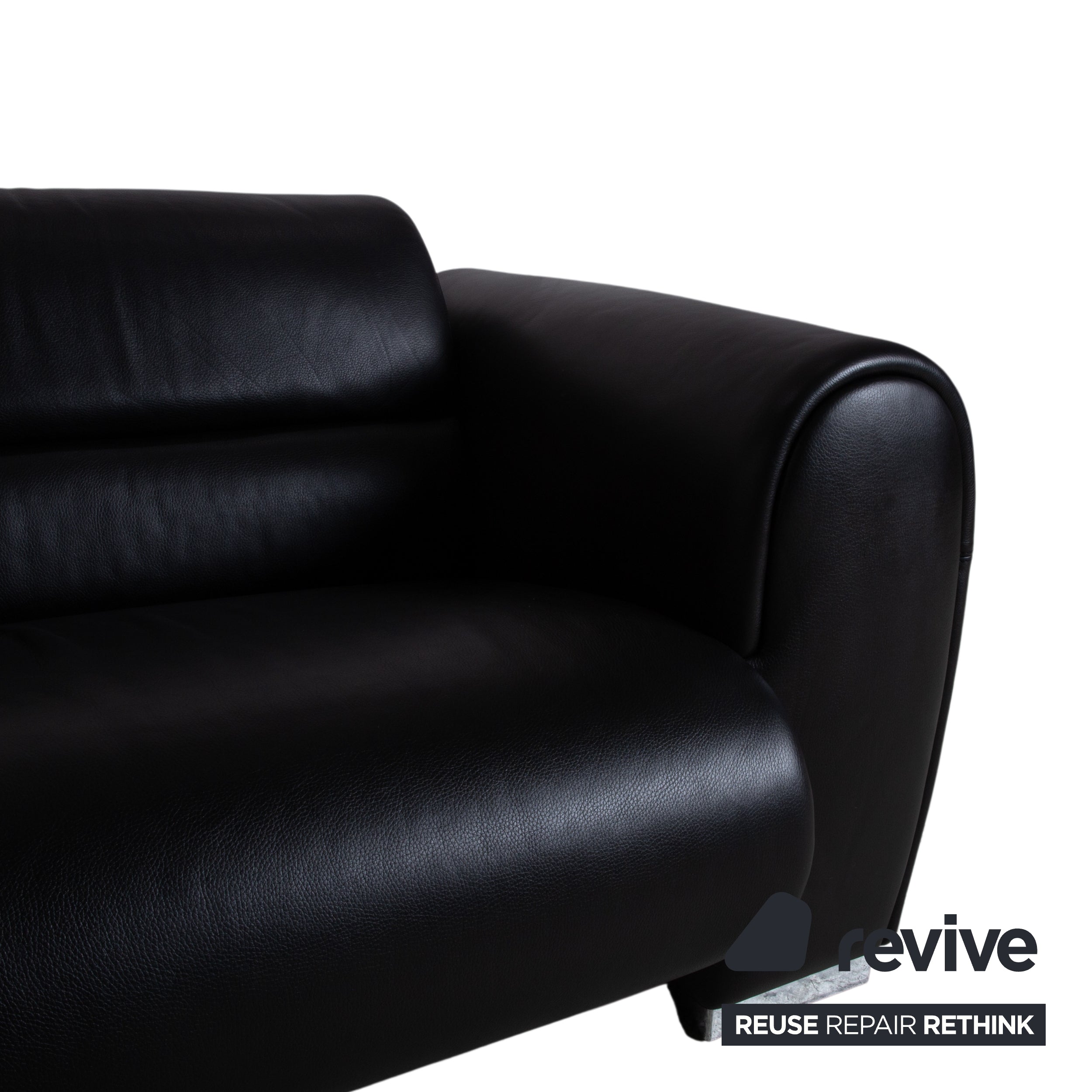 Brühl SUMO Leather Two-Seater Black Sofa Couch