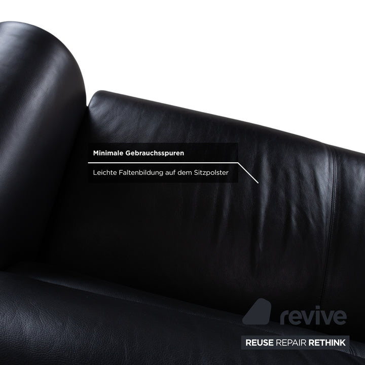 Brühl SUMO Leder Zweisitzer Schwarz Sofa Couch