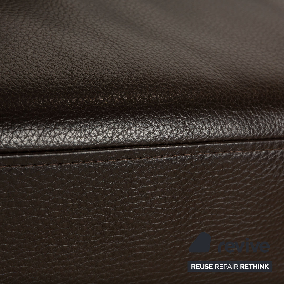 Brühl Sunrise Leather Corner Sofa Brown Sofa Couch manual function