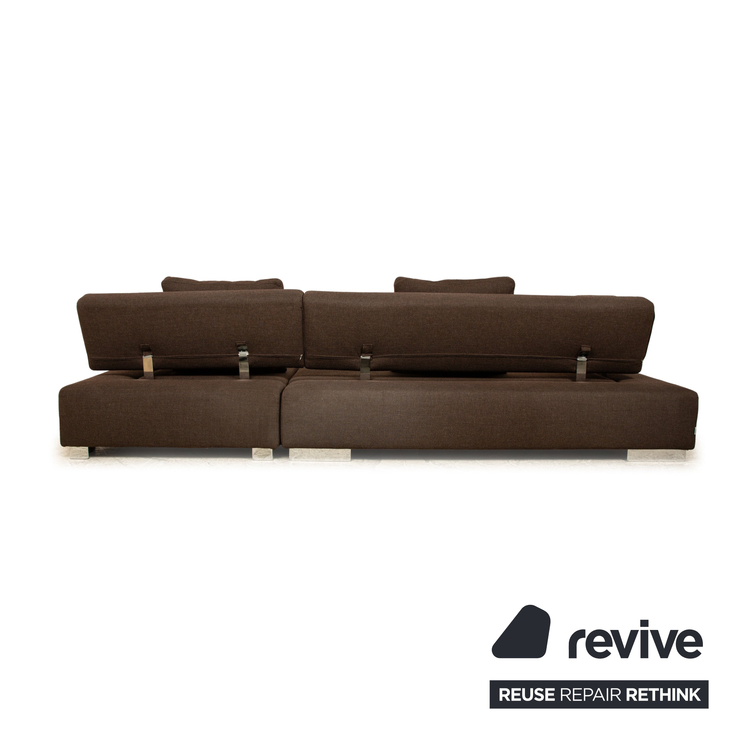 Brühl Sunrise Fabric Corner Sofa Brown Manual Function Sofa Couch