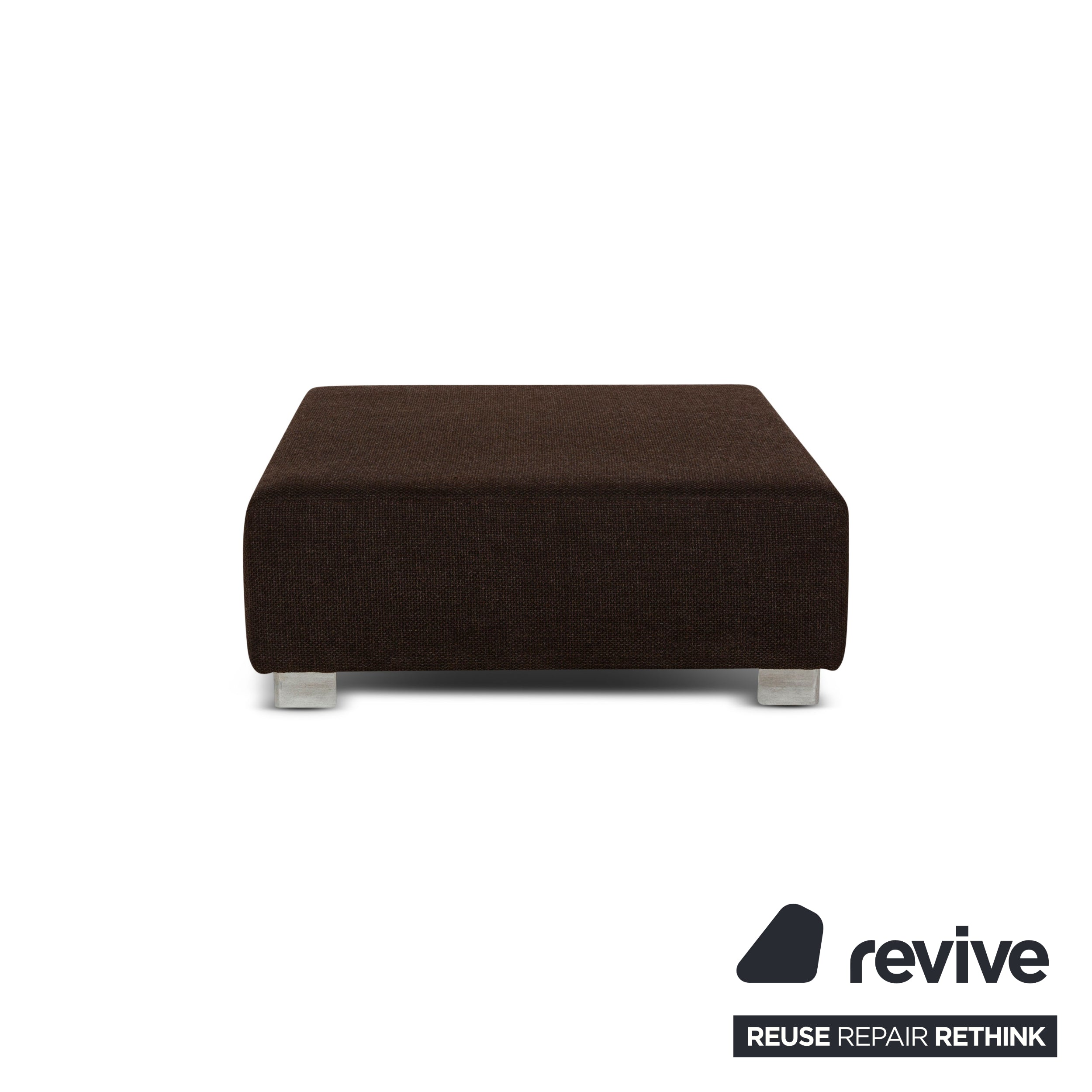 Brühl Sunrise Fabric Corner Sofa Set Brown Manual Function Sofa Couch + Stool