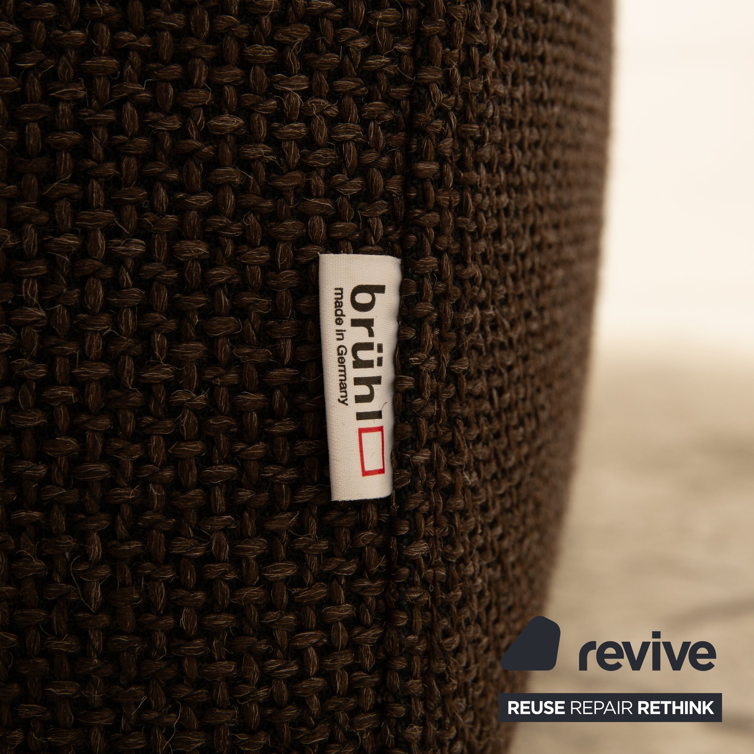 Brühl Sunrise Stoff Ecksofa Garnitur Braun manuelle Funktion Sofa Couch + Hocker