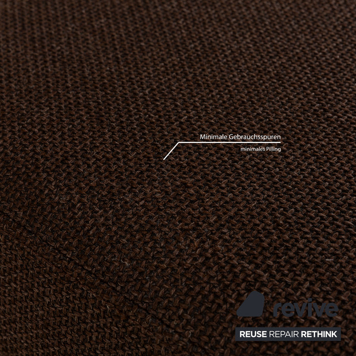 Brühl Sunrise ensemble canapé d'angle en tissu marron canapé à fonction manuelle + tabouret