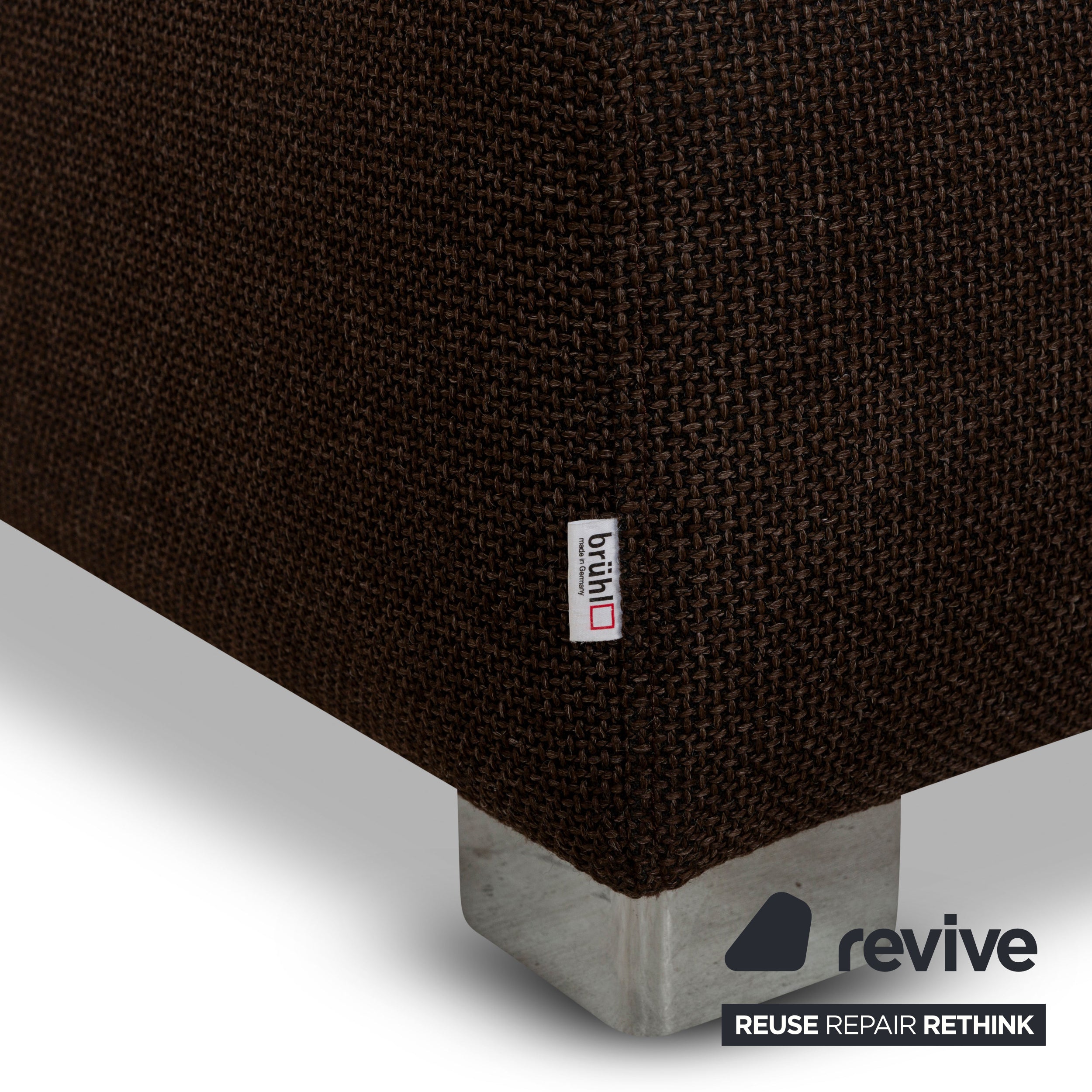 Tabouret en tissu Brühl Sunrise Marron Chocolat Moka