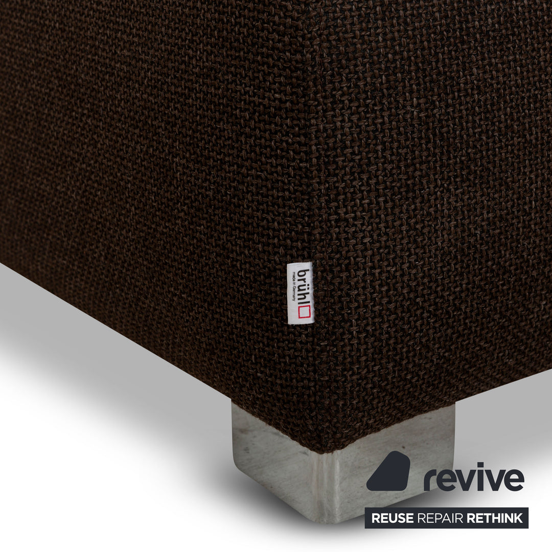 Brühl Sunrise Fabric Stool Brown Chocolate Mocha