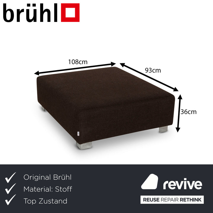 Tabouret en tissu Brühl Sunrise Marron Chocolat Moka