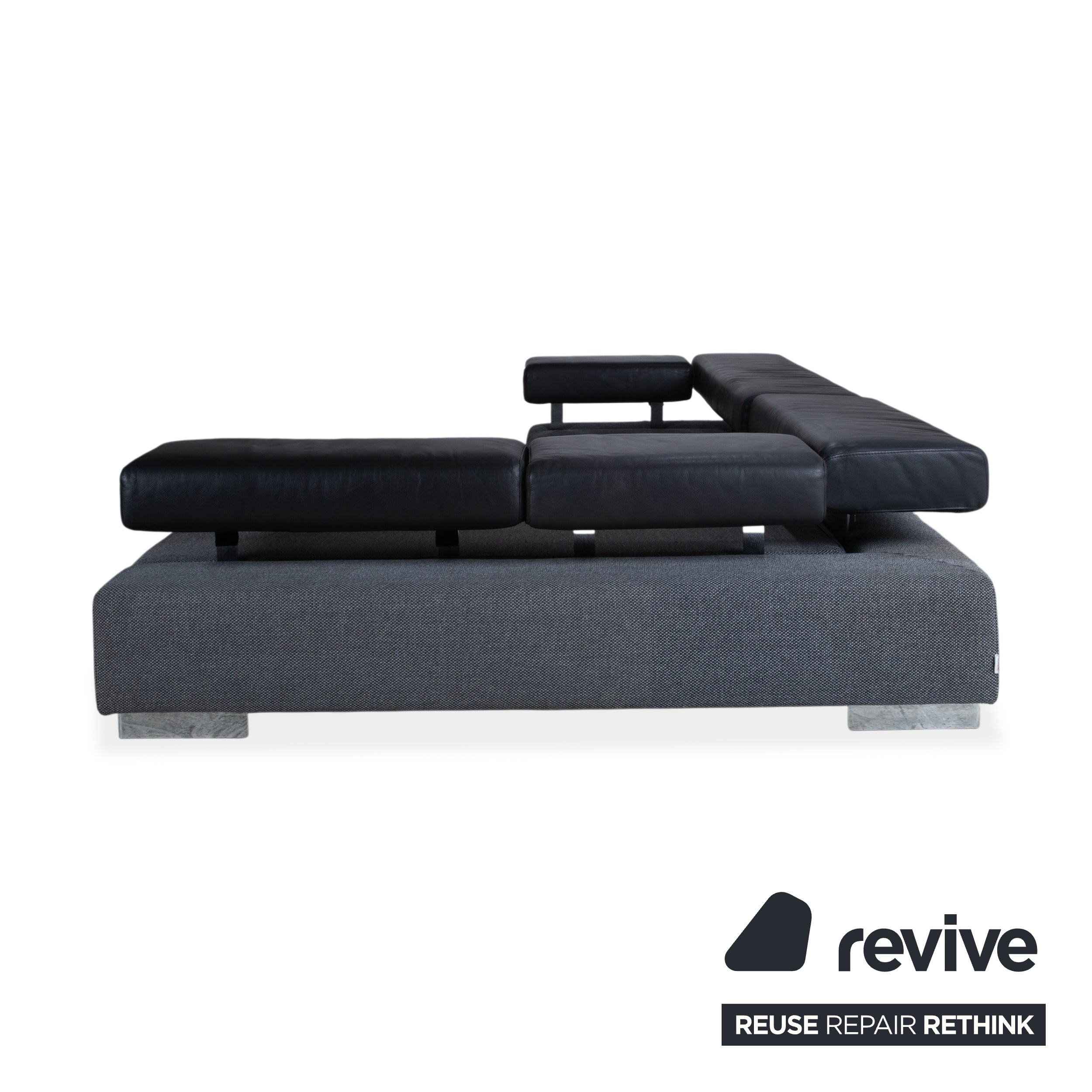 Brühl Sunrise Fabric Leather Corner Sofa Sofa Couch Manual Function