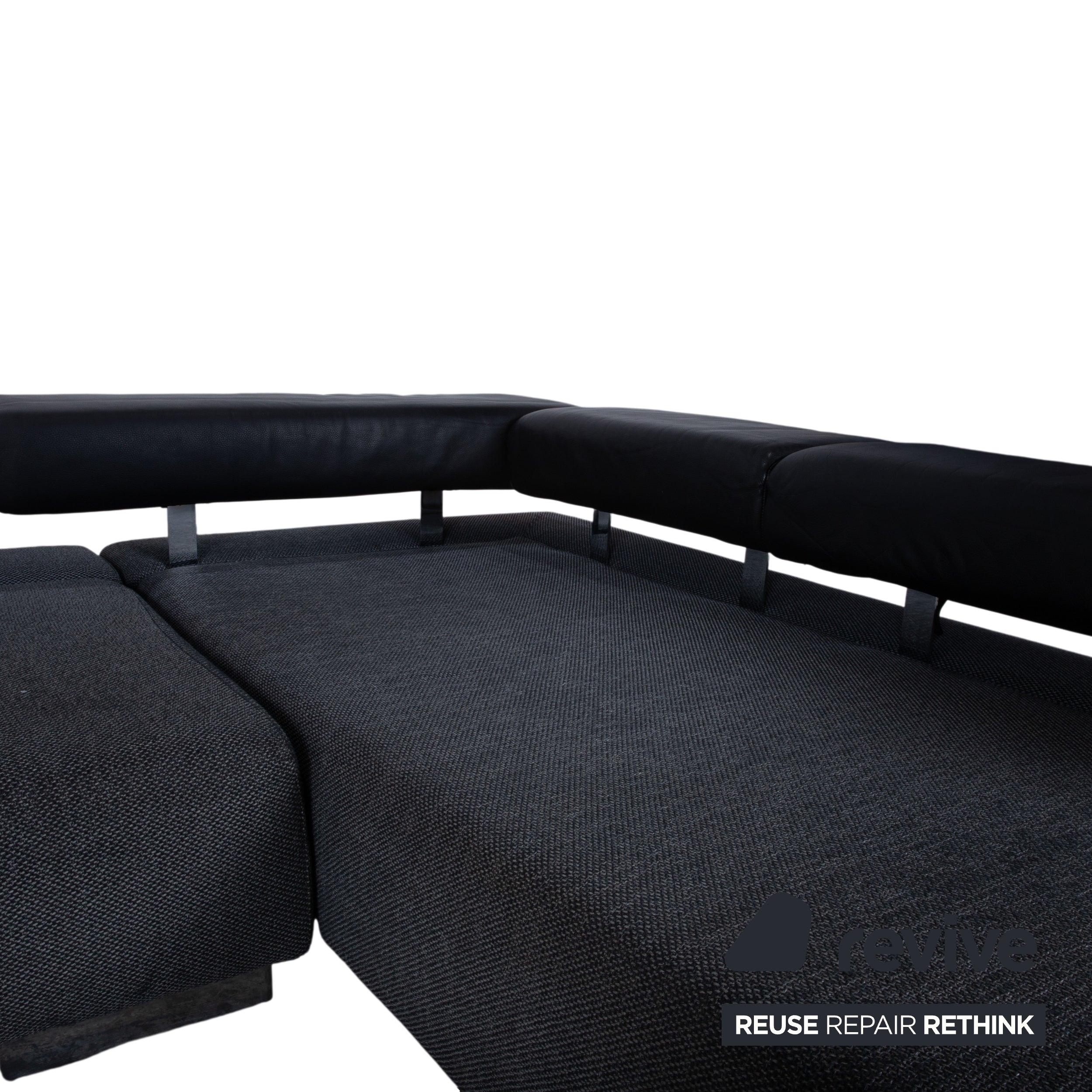 Brühl Sunrise Fabric Leather Corner Sofa Sofa Couch Manual Function