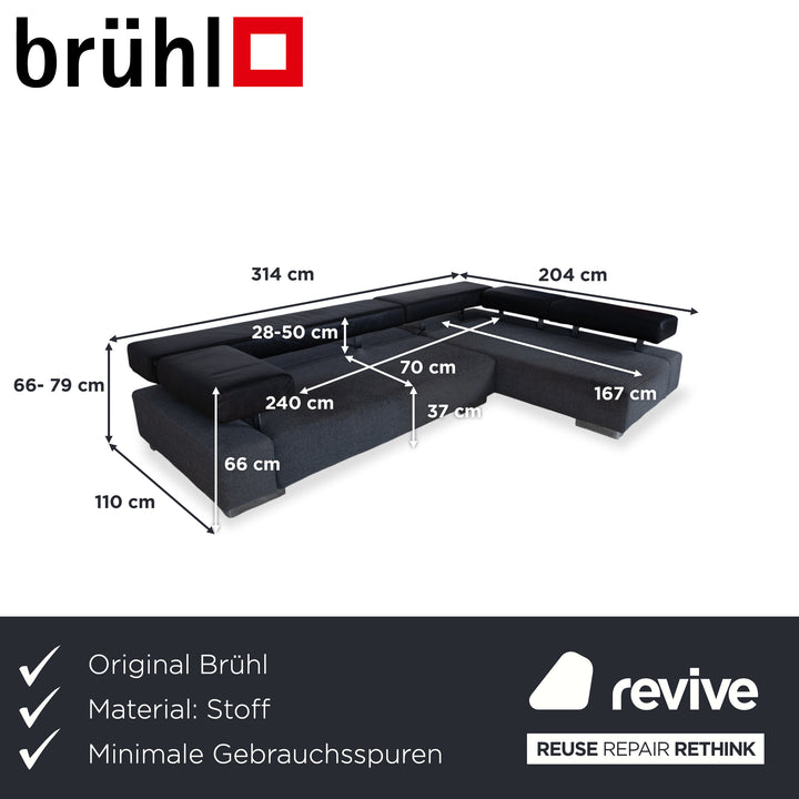 Brühl Sunrise Stoff Leder Ecksofa Sofa Couch manuelle Funktion