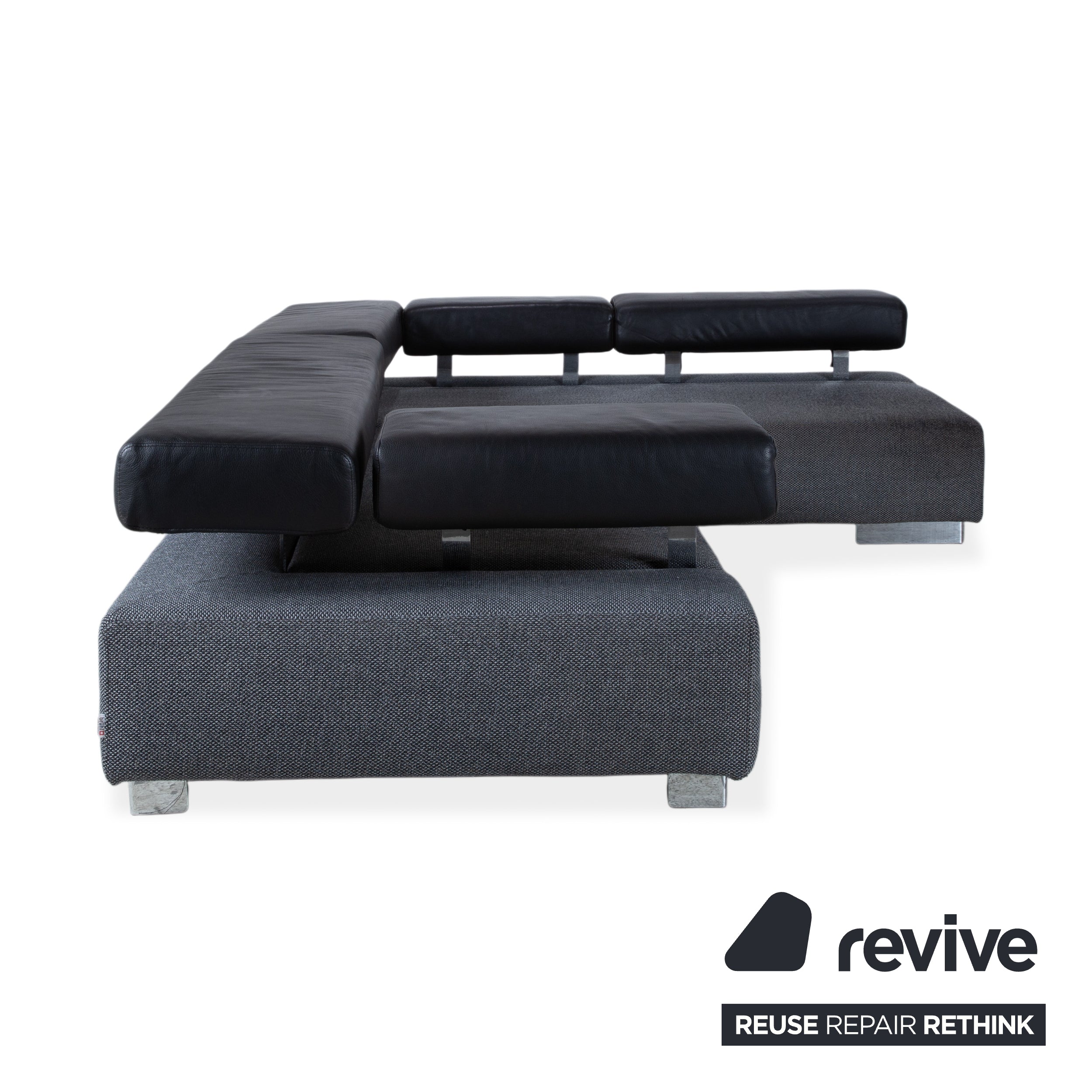 Brühl Sunrise Fabric Leather Corner Sofa Sofa Couch Manual Function