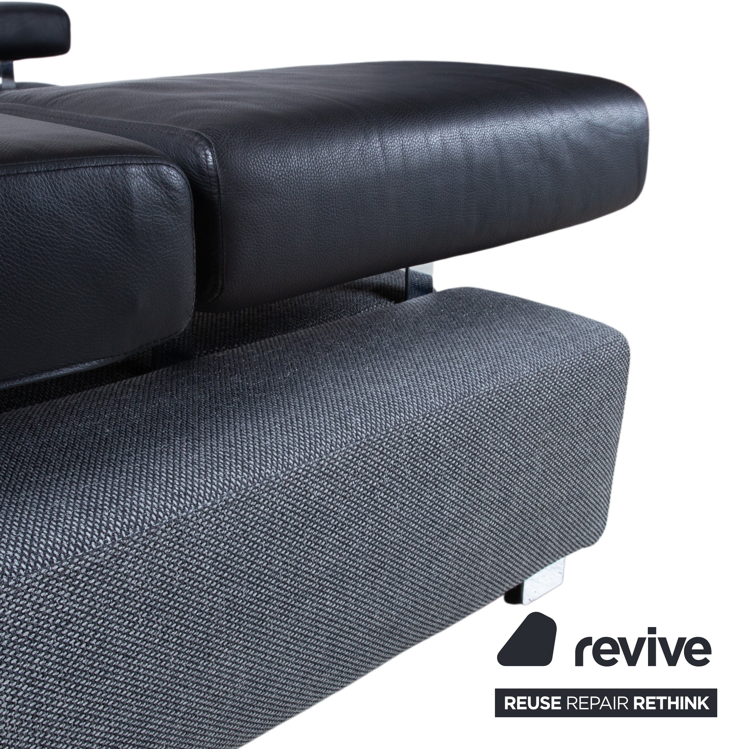 Brühl Sunrise Fabric Leather Corner Sofa Sofa Couch Manual Function