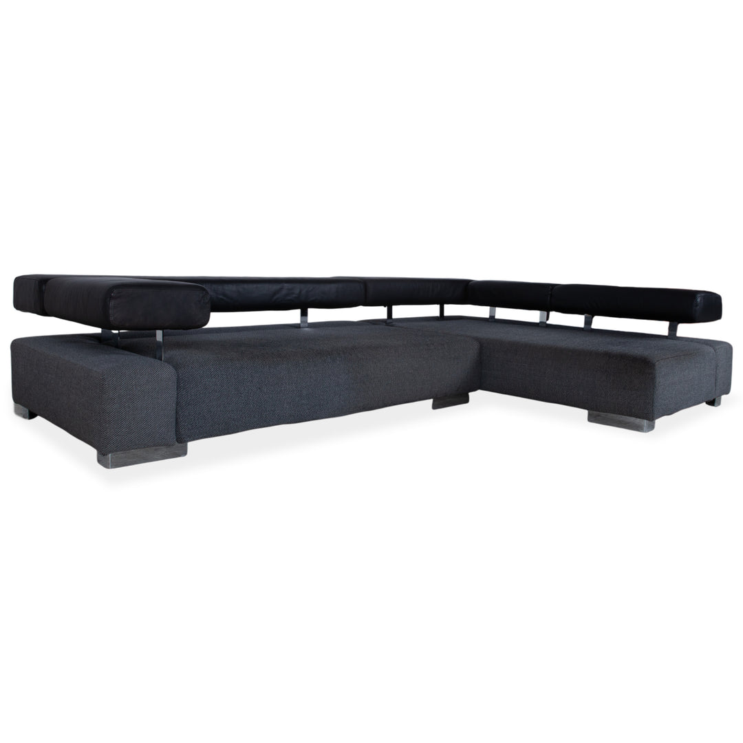 Brühl Sunrise Fabric Leather Corner Sofa Sofa Couch Manual Function